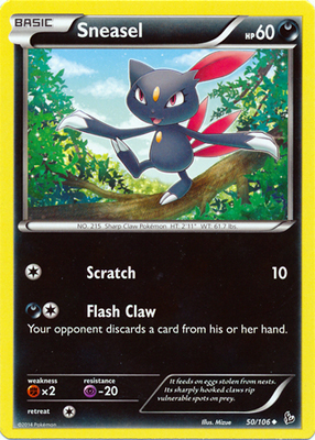 Pokemon Trading Card Game Sneasel 50/106 Uncommon XY Flashfire Pokemon