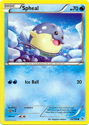 Pokemon Trading Card Game Spheal 24/106 Common XY Flashfire Pokemon
