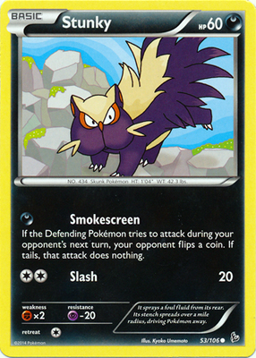 Pokemon Trading Card Game Stunky 53/106 Common XY Flashfire Pokemon