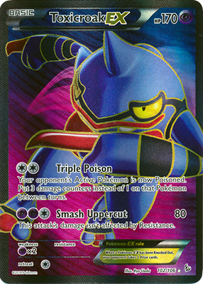 Pokemon Trading Card Game Toxicroak EX 102/106 Full Art Ultra Rare Holo XY Flashfire Pokemon