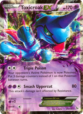 Pokemon Trading Card Game Toxicroak EX 41/106 Ultra Rare Holo XY Flashfire Pokemon