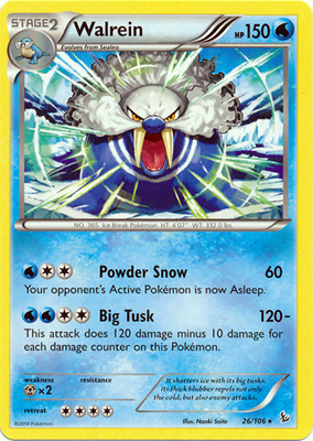 Pokemon Trading Card Game Walrein 26/106 Rare XY Flashfire Pokemon