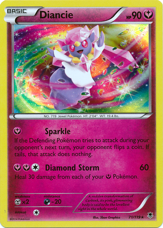 Pokemon Trading Card Game Diancie 71/119 Holo Rare XY Phantom Forces