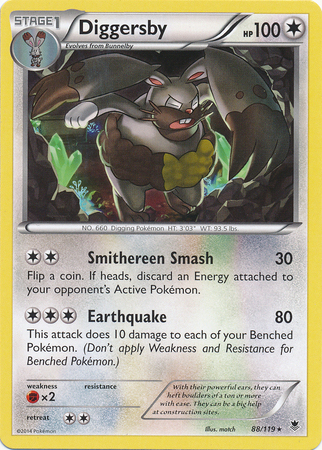 Pokemon Trading Card Game Diggersby 88/119  Reverse Holo Rare XY Phantom Forces