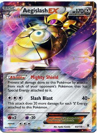 Pokemon Trading Card Game Aegislash EX 65/119 Ultra Rare XY Phantom Forces