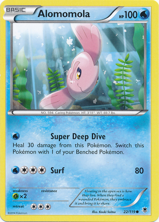 Pokemon Trading Card Game Alomomola 22/119 Reverse Holo Common