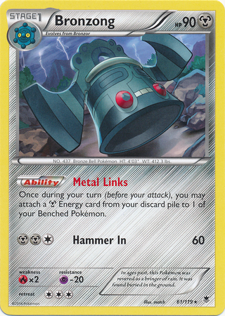 Pokemon Trading Card Game Bronzong 61/119 Rare XY Phantom Forces