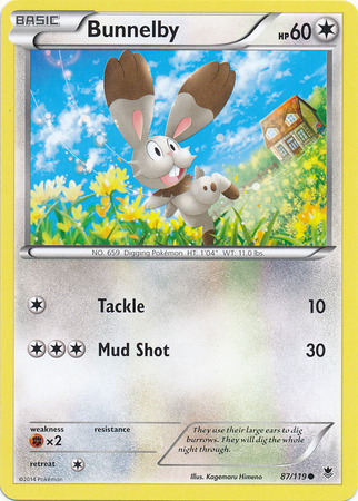 Pokemon Trading Card Game Bunnelby 87/119 Reverse Holo Common