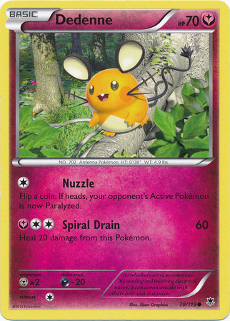 Pokemon Trading Card Game Dedenne 70/119 Reverse Holo Common