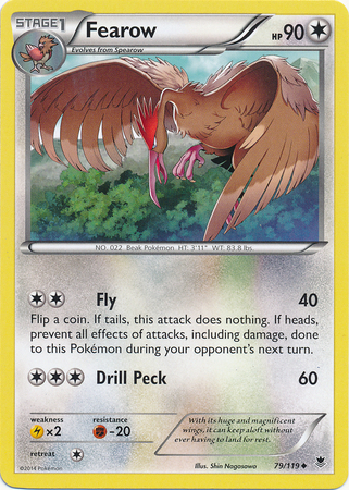 Pokemon Trading Card Game Fearow 79/119 Uncommon