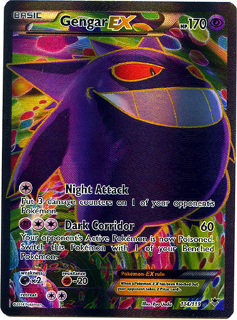 Pokemon Trading Card Game Gengar EX 114/119 Full Art Ultra Rare XY Phantom Forces