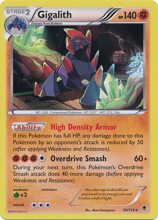 Pokemon Trading Card Game Gigalith 50/119 Holo Rare XY Phantom Forces