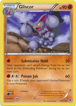 Pokemon Trading Card Game Gliscor 47/119 Rare XY Phantom Forces