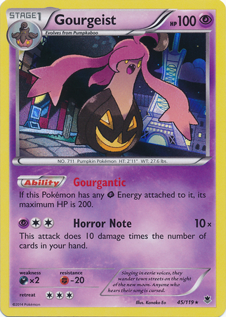 Pokemon Trading Card Game Gourgeist 45/119 Holo Rare XY Phantom Forces