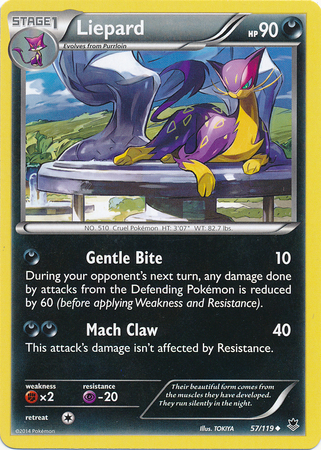 Pokemon Trading Card Game Liepard 57/119 Reverse Holo Uncommon