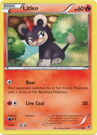 Pokemon Trading Card Game Litleo 11/119 Reverse Holo Common