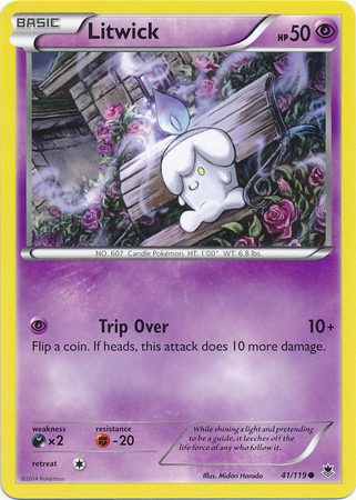 Pokemon Trading Card Game Litwick 41/119 Reverse Holo Common