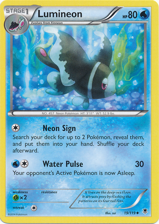 Pokemon Trading Card Game Lumineon 19/119 Uncommon