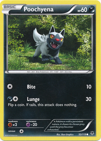 Pokemon Trading Card Game Poochyena 53/119 Common