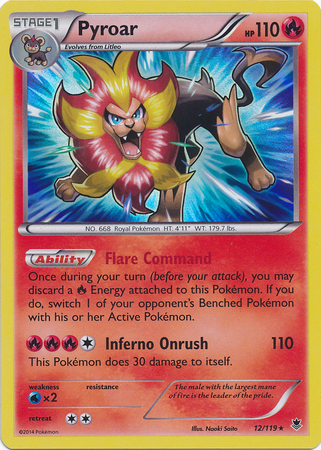 Pokemon Trading Card Game Pyroar 12/119 Holo Rare