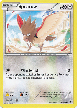 Pokemon Trading Card Game Spearow 78/119 Common