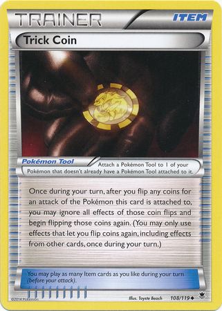 Pokemon Trading Card Game Trick Coin 108/119 Trainer Uncommon