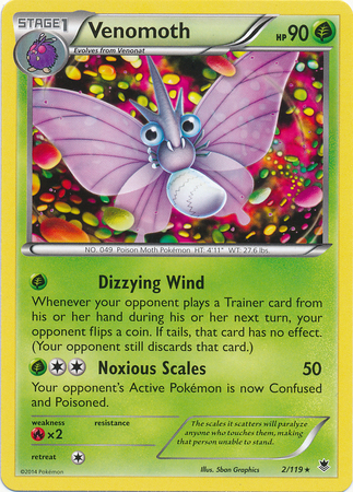 Pokemon Trading Card Game Venomoth 2/119  Rare
