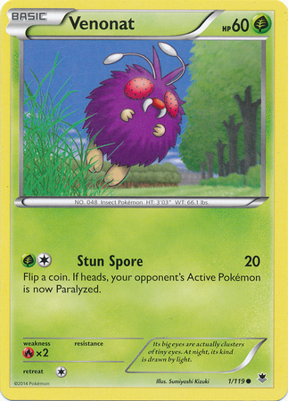 Pokemon Trading Card Game Venonat 1/119 Common