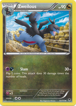 Pokemon Trading Card Game Zweilous 73/119 Reverse Holo Uncommon