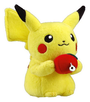 Pokemon Plus Pikachu Holds an Apple