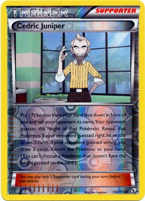 Pokemon Trading Card Game Cedric Juniper 110/113 Reverse Holo Uncommon Trainer Black & White Legendary Treasures
