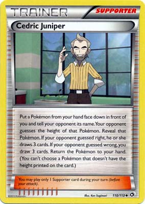 Pokemon Trading Card Game Cedric Juniper 110/113 Uncommon Trainer Black & White Legendary Treasures