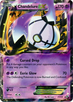 Pokemon Trading Card Game Chandelure EX 77/113 Ultra Rare Black & White Legendary Treasures