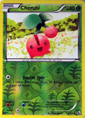 Pokemon Trading Card Game Cherubi 4/113 Uncommon Reverse Holo Black & White Legendary Treasures
