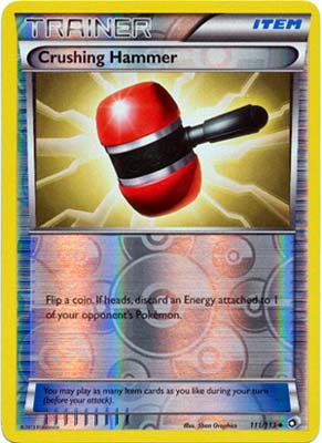 Pokemon Trading Card Game Crushing Hammer 111/113 Reverse Holo Uncommon Trainer Black & White Legendary Treasures
