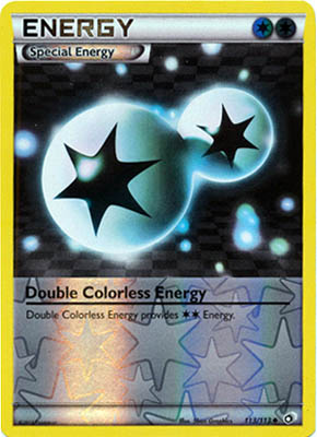 Pokemon Trading Card Game Double Cololess 113/113 Reverse Holo Uncommon Energy Black & White Legendary Treasures