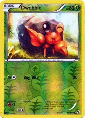 Pokemon Trading Card Game Dwebble 13/113 Reverse Holo Common Black & White Legendary Treasures