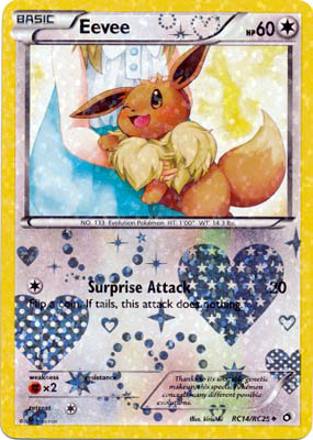 Pokemon Trading Card Game Eevee RC14/RC25 Radiant Collection Holo Uncommon Black & White Legendary Treasures