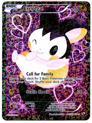 Pokemon Trading Card Game Emolga RC23/RC25 Full Art Ultra Rare Black & White Legendary Treasures