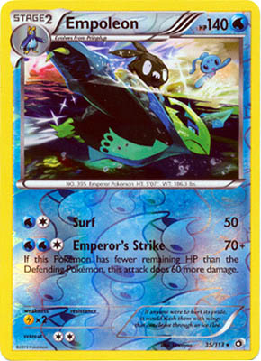 Pokemon Trading Card Game Empoleon 35/113 Rev Holo Rare Black & White Legendary Treasures