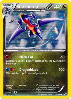 Pokemon Trading Card Game Garchomp 96/113 Holo Rare Black & White Legendary Treasures