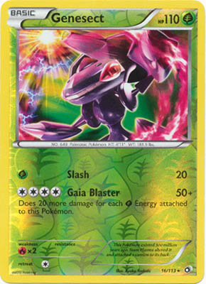 Pokemon Trading Card Game Genesect 16/113 Revere Holo Rare Black & White Legendary Treasures