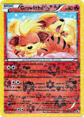 Pokemon Trading Card Game Growlithe RC4/RC25 Radiant Collection Holo Uncommon Black & White Legendary Treasures