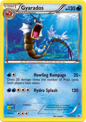 Pokemon Trading Card Game Gyarados 31/113 Rare Black & White Legendary Treasures