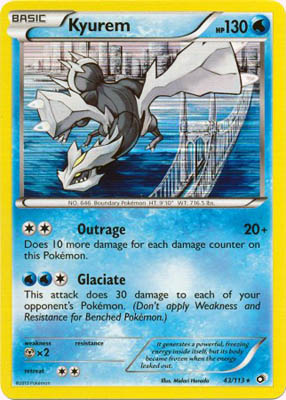 Pokemon Trading Card Game Kyurem 43/113 Holo Rare Black & White Legendary Treasures