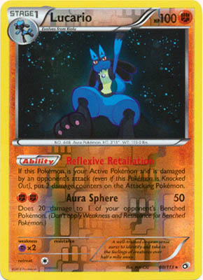Pokemon Trading Card Game Lucario 80/113 Reverse Holo Rare Black & White Legendary Treasures