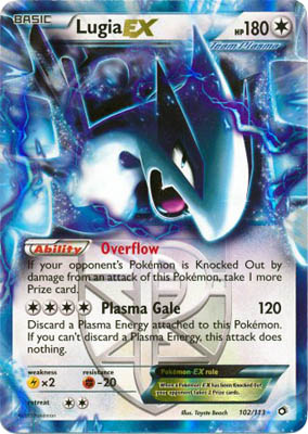 Pokemon Trading Card Game Lugia EX 102/113 Ultra Rare Black & White Legendary Treasures
