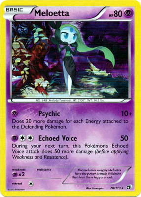Pokemon Trading Card Game Meloetta 78/113 Holo Rare Black & White Legendary Treasures
