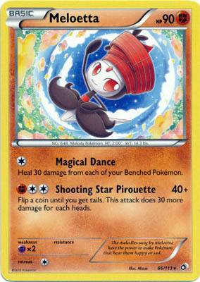 Pokemon Trading Card Game Meloetta 86/113 Rare Black & White Legendary Treasures