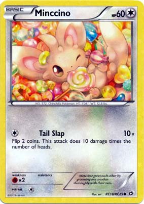 Pokemon Trading Card Game Minccino RC18/RC25 Radiant Collection Holo Common Black & White Legendary Treasures